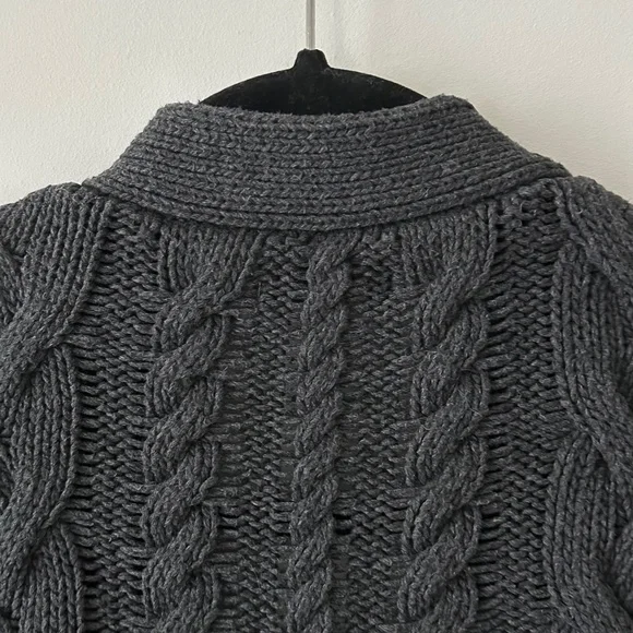 Quince 100% Organic Cotton Oversized Gray Cable Cardigan - Picture 12 of 16